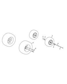 Wheel Assembly Diagram and Parts List for S7237-KW 53CI8DU8050-37HP Cub Cadet Lawn Tractor